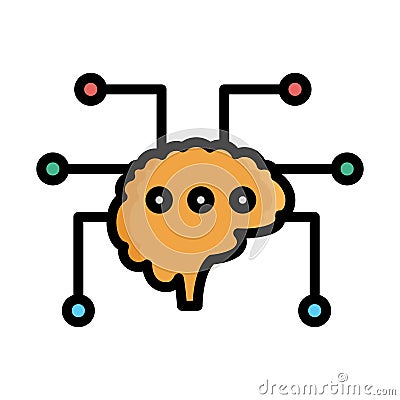 Brain, connectivity Vector Icon which can easily modify or edit Vector Illustration