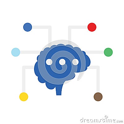 Brain, connectivity Vector Icon which can easily modify or edit Vector Illustration