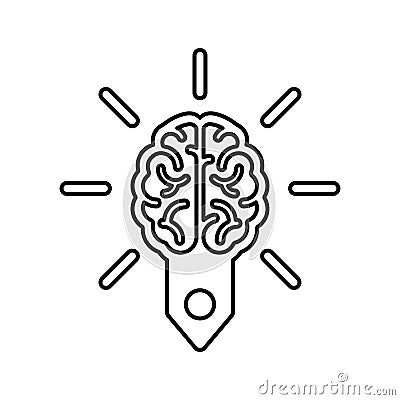 Brain, creative, logic icon. Line icon, outline symbol Stock Photo