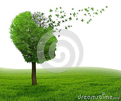 Brain disease memory loss due to Dementia Alzheimer's illness Stock Photo