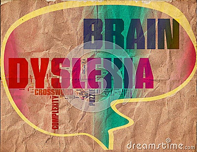 Brain dyslexia poster grunge vintage Stock Photo