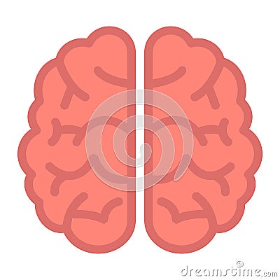 Brain flat icon, brainstorm and idea, medical Vector Illustration