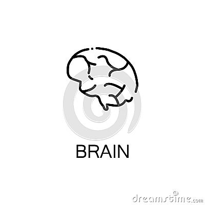 Brain flat icon Vector Illustration