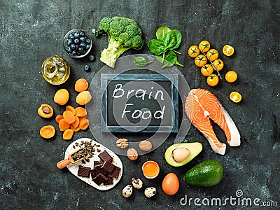 Brain Food concept, top view Stock Photo