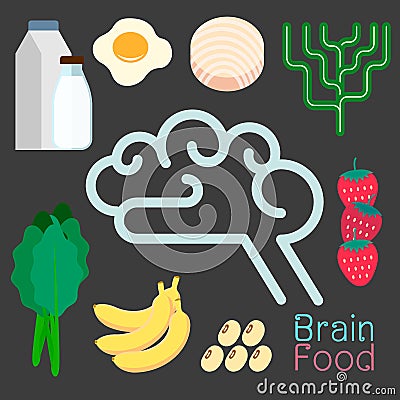 Brain food infographic elements Vector Illustration