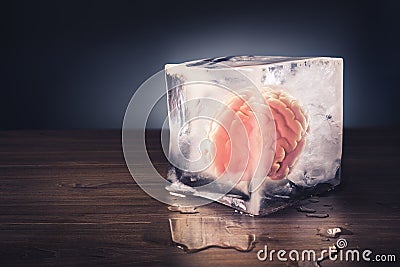 Brain freeze concept with dramatic lighting Stock Photo