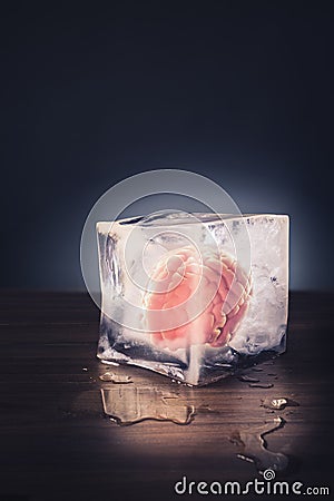 Brain freeze concept with dramatic lighting Stock Photo