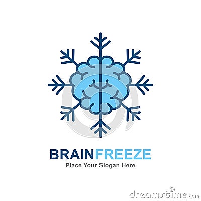 Brain freeze vector logo icon Vector Illustration