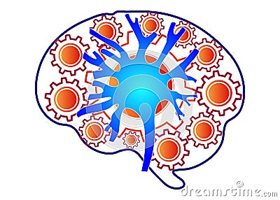 Brain gear Vector Illustration