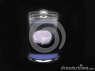 Brain in glas Stock Photo