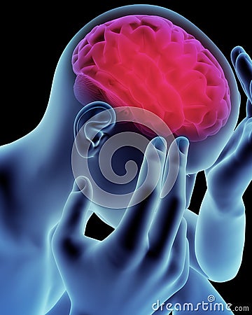 Brain head ache Stock Photo