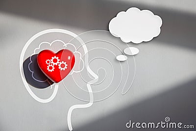 Brain and heart. Logic and emotional communication and thinking ideas Stock Photo