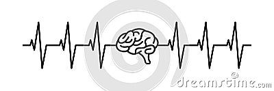 Brain Heartbeat, neurology neuro nurse vector. Vector Illustration