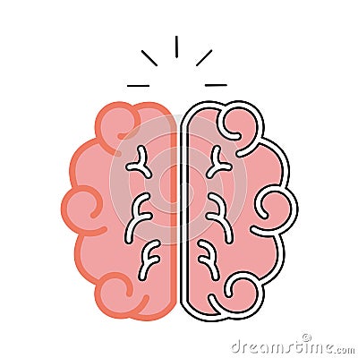 Brain human isolated icon Vector Illustration
