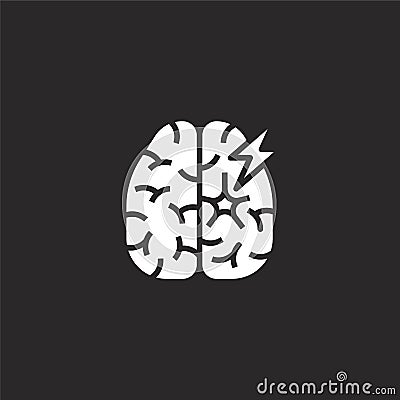 brain icon. Filled brain icon for website design and mobile, app development. brain icon from filled air pollution collection Vector Illustration