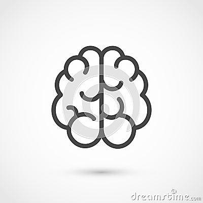 Brain icon isolated on white background Vector Illustration