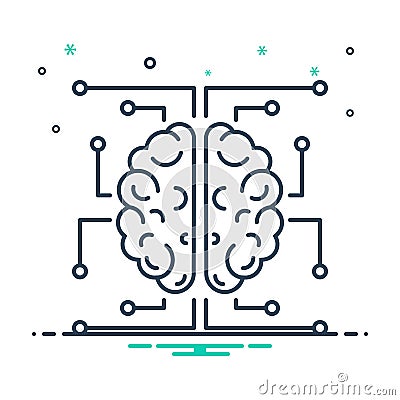 Black mix icon for Neurology, brain and neuroscience Stock Photo