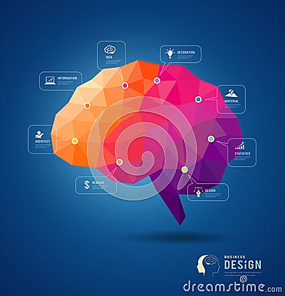 Brain idea geometric info graphics design Vector Illustration
