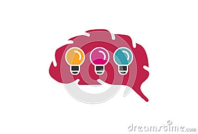 Brain Ideas Lightbulb Logo Symbol Vector Illustration