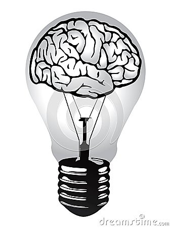 Brain light bulb Vector Illustration