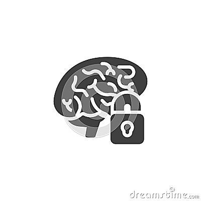 Brain lock vector icon Vector Illustration