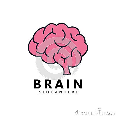 Brain logo design. Brainstorm think idea logo inspiration. Vector Illustration