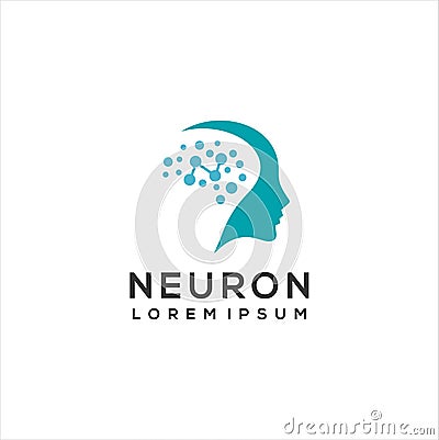 Brain logo / Neuron Nerve or Seaweed logo design inspiration Vector Illustration