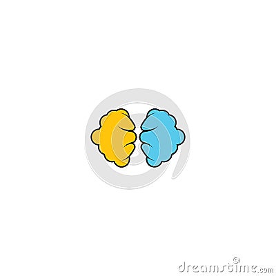 Brain logo template vector Cartoon Illustration