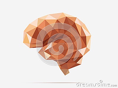 Brain low poly Vector Illustration