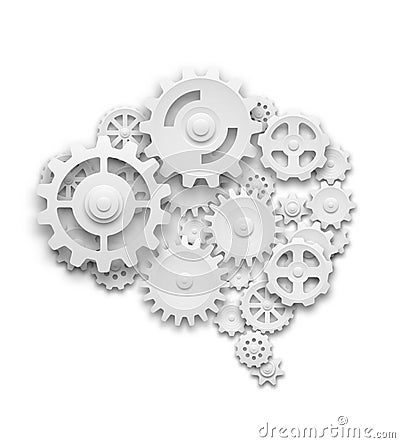 Brain made of gears Vector Illustration