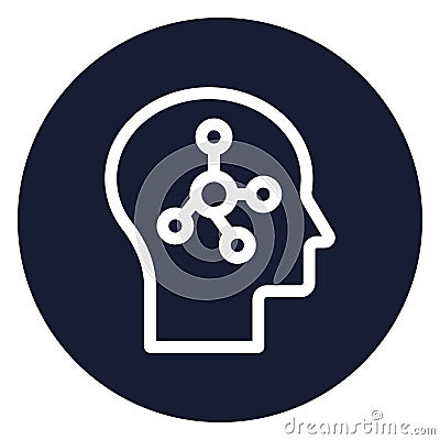 Brain mapping, Line vector icon which can easily modify or edit Vector Illustration