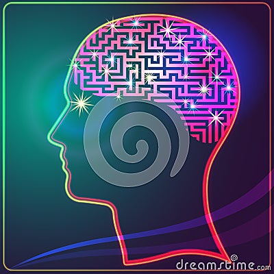 Brain Maze Vector Illustration