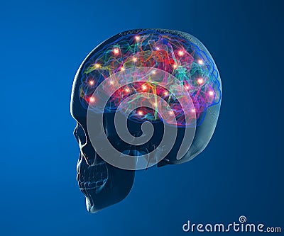 Brain neurons synapse functions Stock Photo