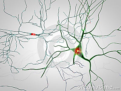 Brain, neurons, synapses, neural network, degenerative diseases, Parkinson Stock Photo