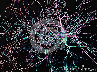 Brain, neurons, synapses, neural network, degenerative diseases, Parkinson Stock Photo