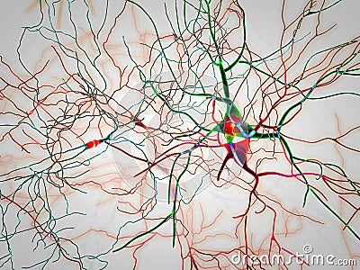 Brain, neurons, synapses, neural network, degenerative diseases, Parkinson Stock Photo