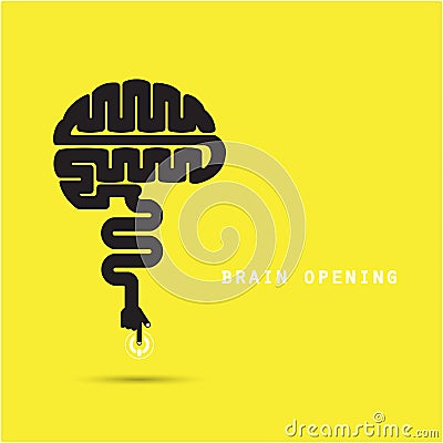 Brain opening concept.Creative brain abstract vector logo design Vector Illustration