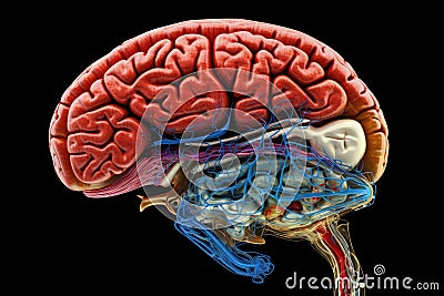 Brain plasticity Neural circuits, neurotransmission. Receptors dopamine, serotonin, acetylcholine. Neural networks norepinephrine Cartoon Illustration