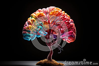 Brain plasticity Neural circuits neurotransmission Receptors dopamine, serotonin, acetylcholine, norepinephrine neural networks. Stock Photo