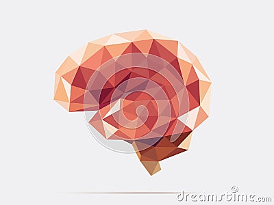 Brain poly faceted Vector Illustration