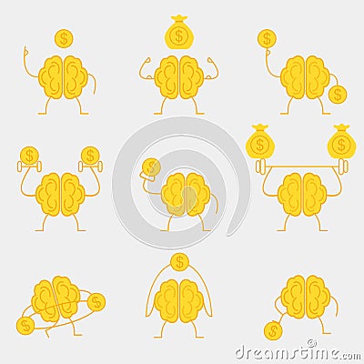 Brain power set Vector Illustration