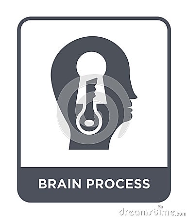 brain process icon in trendy design style. brain process icon isolated on white background. brain process vector icon simple and Vector Illustration