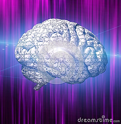 Brain Puzzle Stock Photo