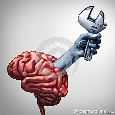 Brain Repair Cartoon Illustration