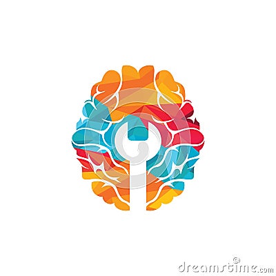 Brain repair vector logo design template. Vector Illustration