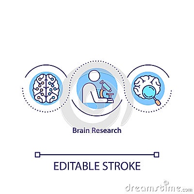 Brain research concept icon Vector Illustration