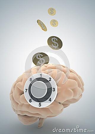 Brain safe money and finance concept Stock Photo