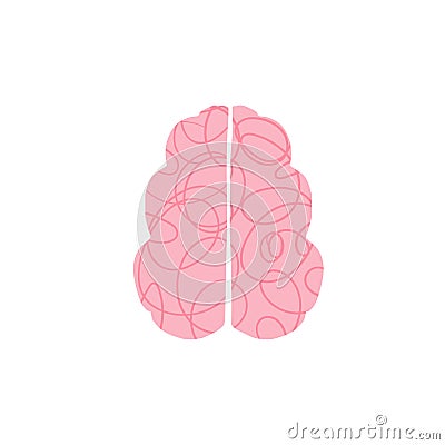 Brain sing. Neurodiversity symbol. Brainstorming, creative thinking sign. Pink human mind symbol. Vector illustration Vector Illustration
