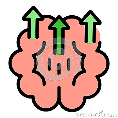 Brain skill up icon vector flat Vector Illustration