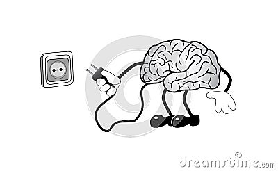 Brain with socket Vector Illustration